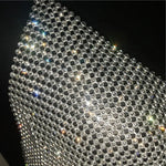 Festival Brilliant Rhinestone Backless Party Crop Top Women 2025 Summer Glitter Evening V Neck Diamonds Metal Tank Tops