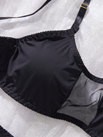 Ladies Smooth Comfortable Thin Underwear Women Sexy Nightwear Inner Solid Color Sleep Underwear Bra Set