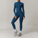 2/3PCS Yoga Set Women Workout Set Seamless Sportswear Gym Clothing Fitness Long Sleeve Crop Top High Waist Leggings Sports Suits