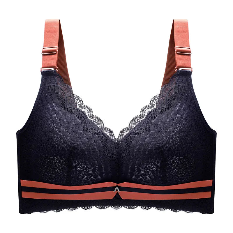 Women's Plus Size Minimizer Bra Full Coverage Lingerie Wire Free Push Up Bra for Femme Brest Pumping Underwear Plus Size 44 46DE