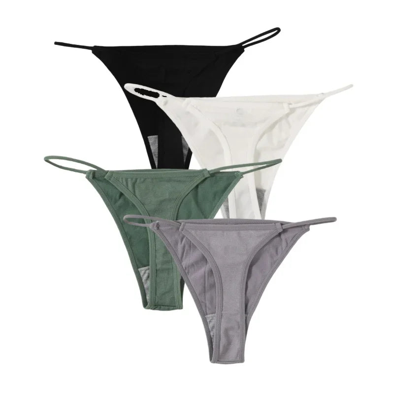 4Pcs/Set Women G-String Thongs Seamless Panties Sexy Lingerie Low Rise Female G-String High Cut Pantys Underwear