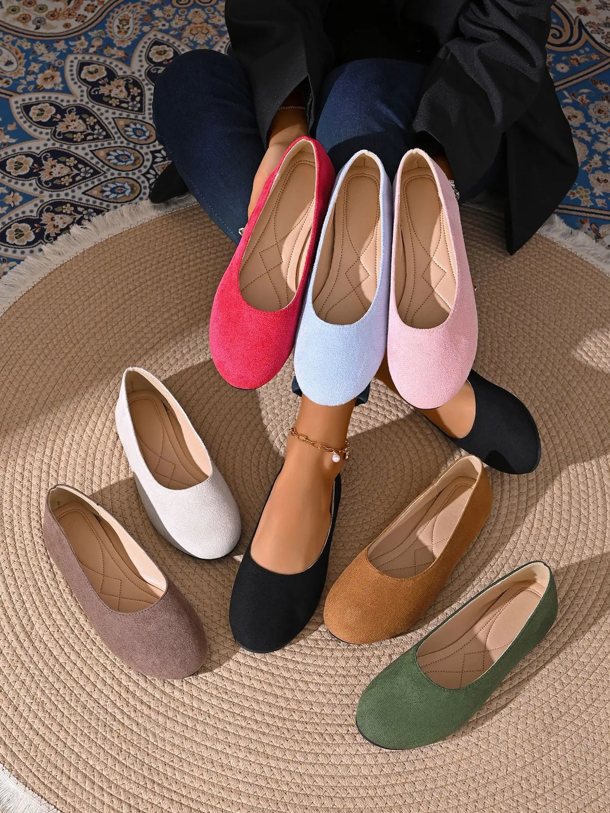 Women Flats Shoes Comfortable Knit Ballet Flat Shoes Women Casual Slip on Loafers Office Boat Sneakers Women Zapatos De Mujer