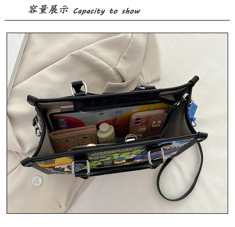 Design Patchwork Zipper 2026 Hot Sale Women's Bags Retro High Quality Women's Bags PU New Personality Stylish Shoulder Bags
