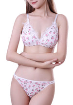 Women Lace Bra And Panties Sexy Lingerie Set Low Waist Briefs Underwear Female Non-wire Brassiere Seamless Bras Push Up Bralette