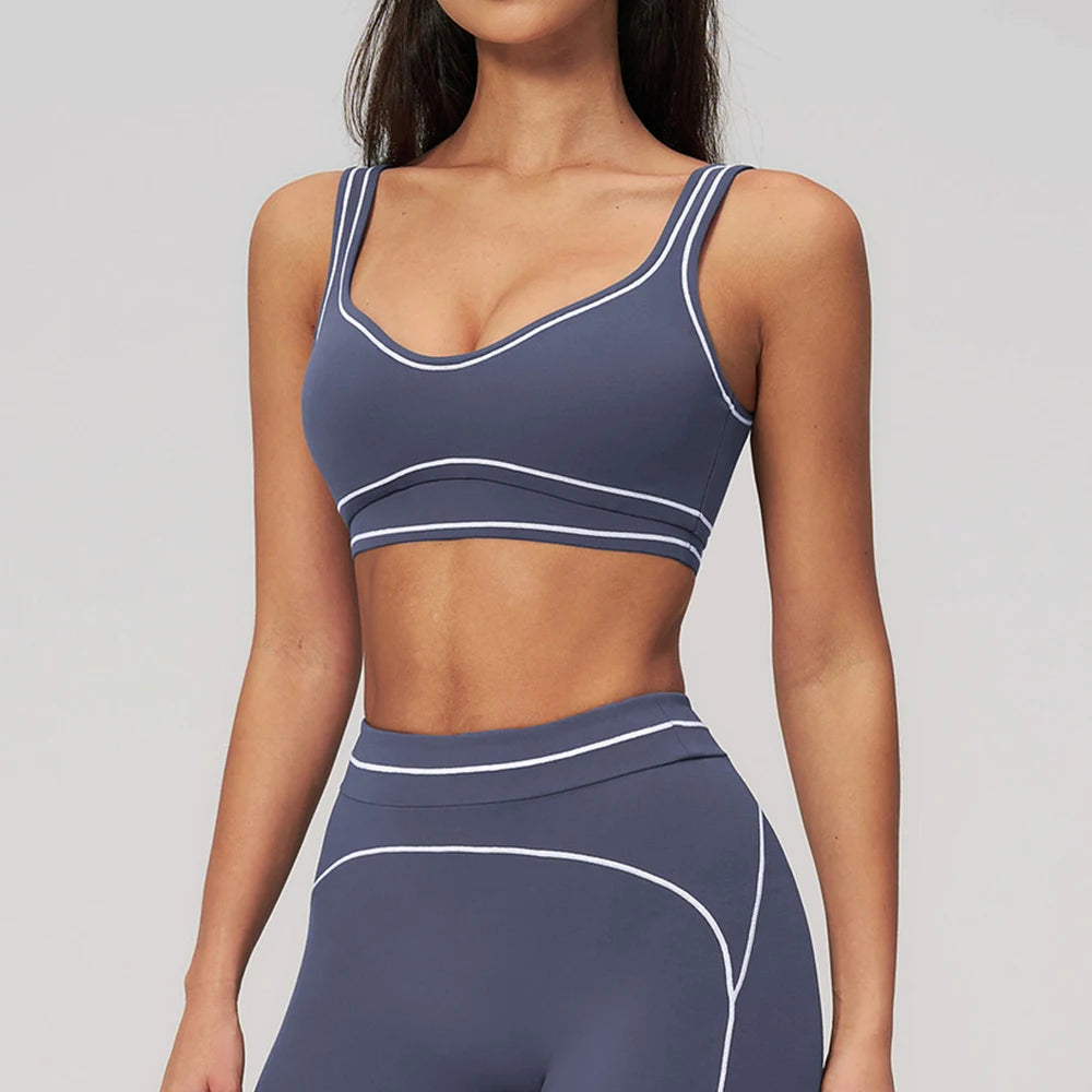 Breathable Sports Bra Women Shockproof Fitness Tops Push Up Gym Crop Top Brassiere Sport Bras Gym Workout Top Summer Yoga Bra