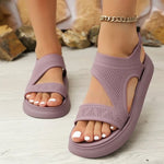 2026 Shoes Women's Summer Shoe Wedges Platform Sandal Beach Sports Sandalias Elastic Knitting Casual Slip on Sandals