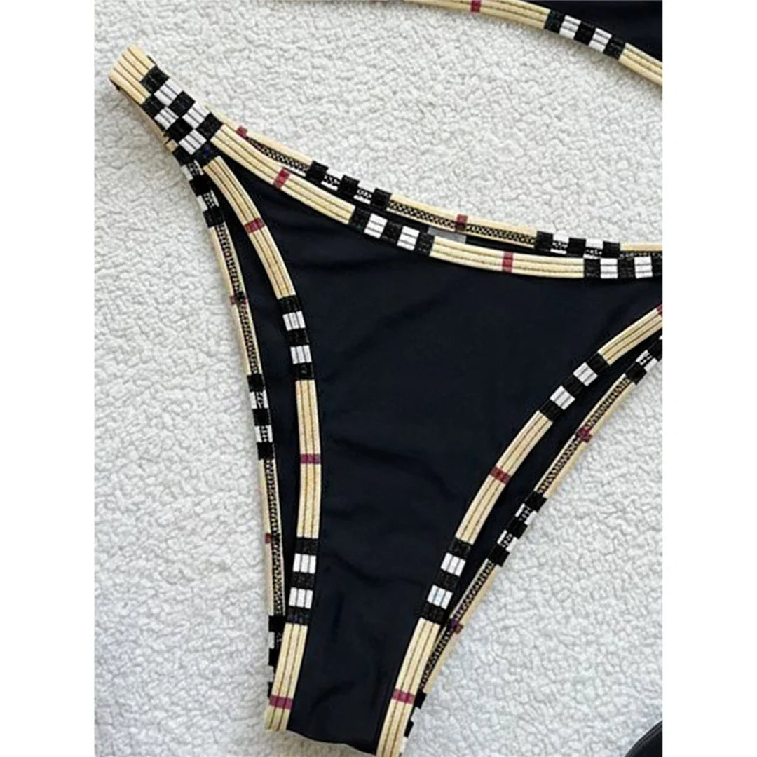 XS - L 2026 Printed Polka Dot Bikini Female Swimsuit Women Swimwear Two-pieces Bikini Set Plaid Bather Bathing Suit Swim V8039
