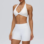 STOUREG Women's Yoga Shorts Set Sports Bra High Waist Tight Gym Running Workout 2 Piece Quick Dry Fitness Activewear