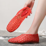 New 2026 Women Leisure Jelly Sandals Cut-out Soft PVC Breathable Summer Flat Shoes Close Toe Female Street Flats