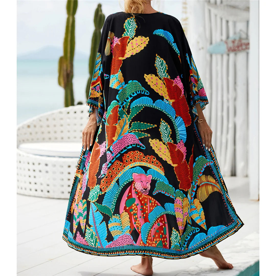13 Colors Printed With Belt Crochet Knitted Tunic Beach Cover Up Cover-ups Beach Dress Beach Wear Beachwear Female Women K7201