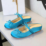 BIGTREE Satin Bow With One Strap With Shallow Mouth Half-Tugging Women's Hollow Inner Heightened Round-Head Sandals Comfortable
