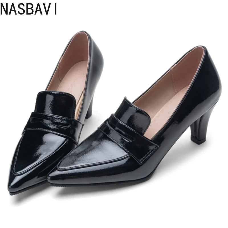 Elegant Black High Heels Women's Pumps Dress Shoes Fashion Point Heeled Party Office Footwear Shoes Ladies Comfortable Big Size