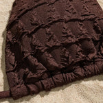 Sexy Coffee Wrinkled String Halter Bikinis Sets Two Pieces Tie Thong Swimsuit Bathing Suit Swimwear Biquini Bakini Tankini