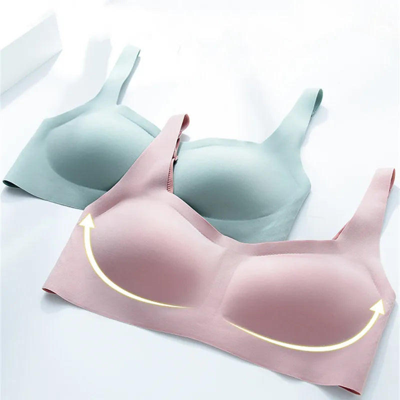 Push Up Bras For Women Square Neck Bra Tops Seamless Wire Free Underwear Bralette Sexy Lingerie Invisible Intimates S-XL