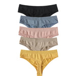 5Pcs/SetWomen Panties Low Rise G-String Thongs Seamless Underwear Female Underpants Sexy Lingerie Solid Color Bottom M-XL