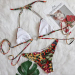 2 Colors Sexy Bikini Women Luxe Rhinestones Chain Swimwear Swimsuit Halter Bikinis Set Beach Bathing Suit Female Banadores Mujer