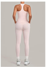 Women's Seamless Yoga Sets Sports Fitness Hip-lifting High Waist Pant Sleeveless Backless Suits Workout Running Leggings Sets