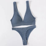 Women Seamless Bra And Panties Set Push Up Bras High Leg Cut Thongs Sport Wireless Brassiere Sexy Lingerie Ribbed Underwear