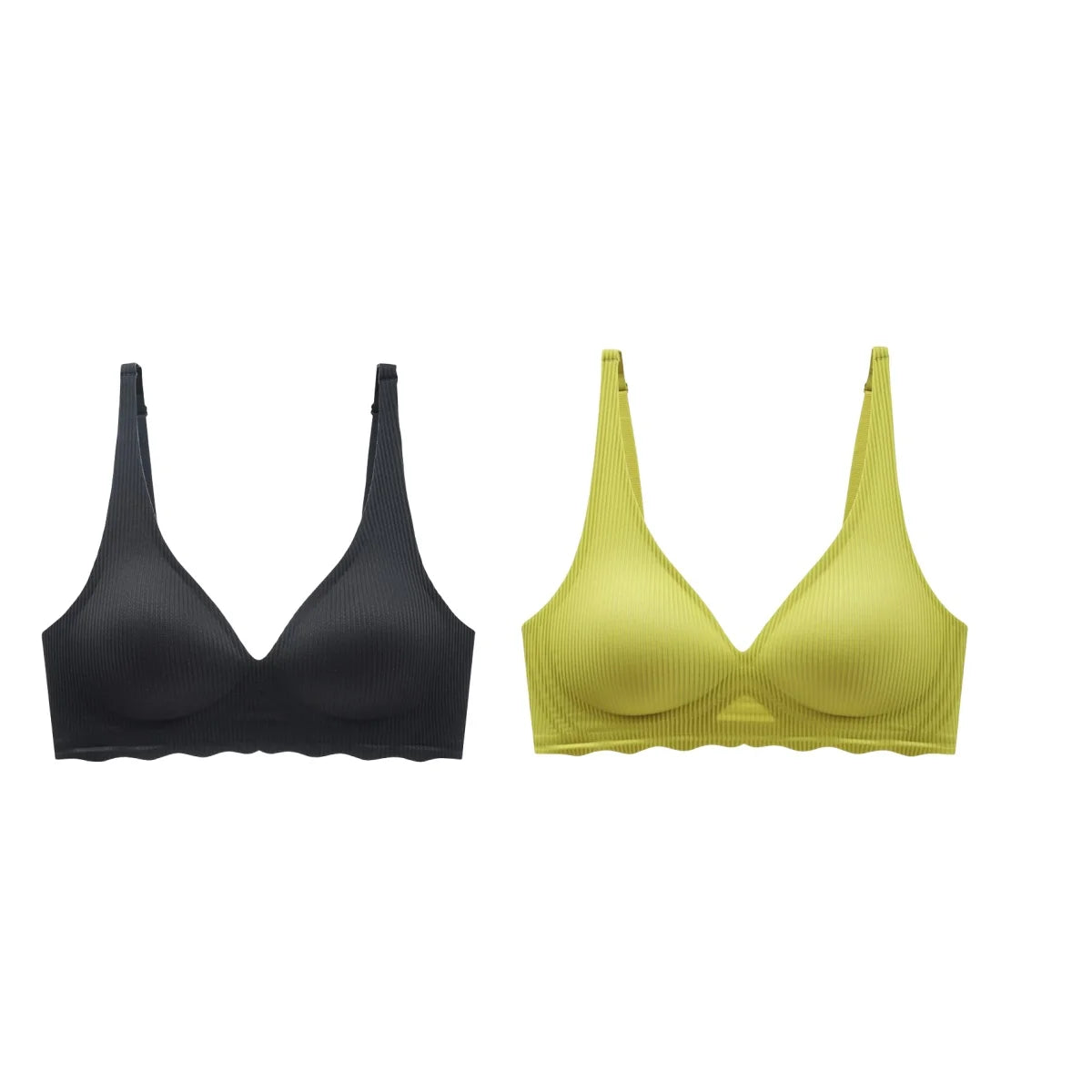2Pcs/Set Seamless Bras For Women Wireless Push-Up Underwear Female Sexy Lingerie Deep V Brassiere Sleep Soft Intimates