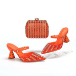 doershow Italian colorful Shoes And Bag Sets For Evening Party With Stones Italian Leather Handbags Match Bags!HNM1-1