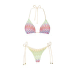 3Pcs Striped Bikini 2026 Bandeau Biquini Women Sexy Swimsuit Push Up Swimwear Female Mesh Pants Bathing Suit Cover Up Beachwear