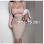 WOMENGAGA Mid Length Skirt For Elegance Apricot Slim Mini Dress Sweet Sexy Korean Women 2023 Skirts High Waist Fashion HGR0