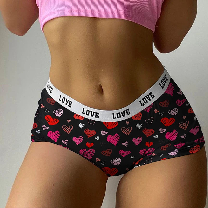 Valentine's Day Panties for Women Underwear Knickers Girls Comfort Briefs Ladies Seamless Shorts Sexy Print Lingeries Underpants