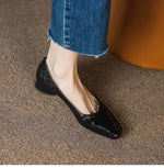Fashionable and Comfortable Square-toe Shallow-mouth Single ShoesNew Block Heel Temperament Casual Women's Shoes