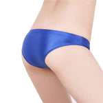 See Through Low Waist Briefs Silky Shiny Satin Panties Sexy Underwear Erotic Lingerie Women's Ultra-Thin Oily Glossy Underpants