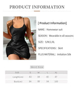 Valentine's Day Gift Summer Sexy Women's Backless Ice Silk Slip Short Mini Dress Simulation Silk Nightdress Casual Nighties