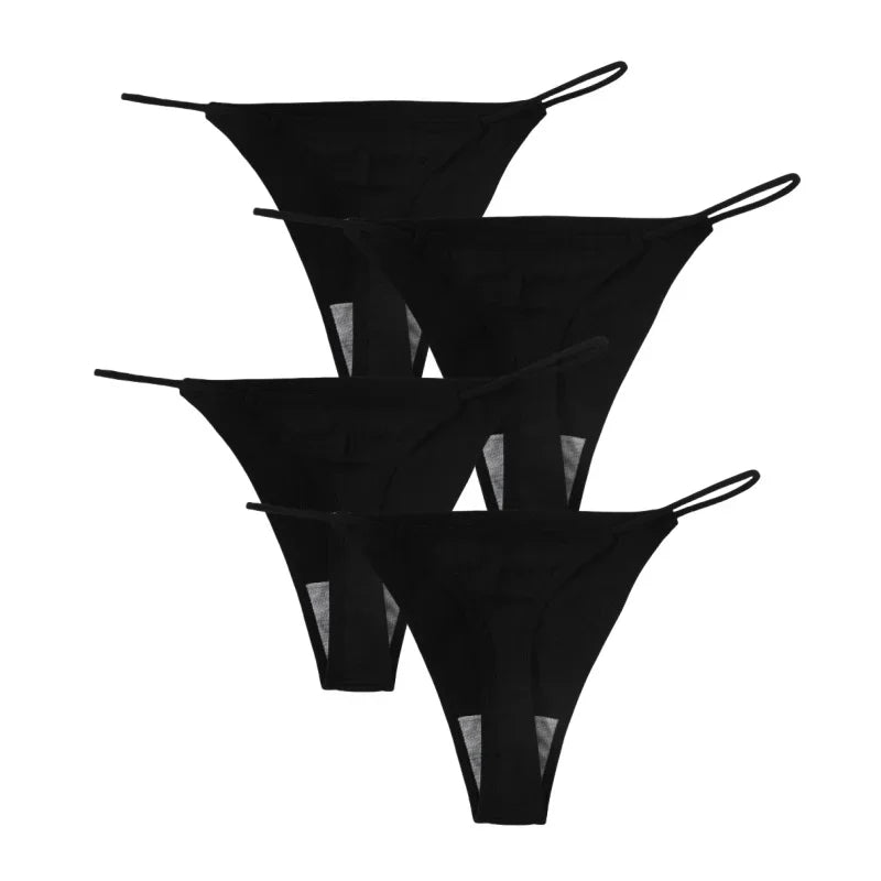 4Pcs/Set Women G-String Thongs Seamless Panties Sexy Lingerie Low Rise Female G-String High Cut Pantys Underwear
