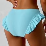 Summer Lotus Leaf Swimsuit for Women Bikini Women's Beach Shorts Defense Bare Swimwear Bather Biquini Solid Swimming Shorts