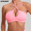 STOUREG Beautiful Back Sports Bra for Women GymYoga Bra Cross Back Running Sports Top Breathable Fitness Paded Sportswear