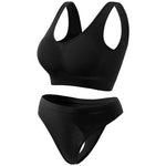 Seamless Bra Set Women Wireless Tanks Bra FemaleLow Rise Thongs Panties Sexy Lingerie Set Comfy Underwear Intimates S-5XL