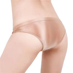 See Through Low Waist Briefs Silky Shiny Satin Panties Sexy Underwear Erotic Lingerie Women's Ultra-Thin Oily Glossy Underpants