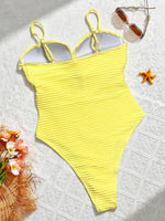 Wrinkled Bra Cup Swimsuits 2025 Female Swimwear One Piece Swimsuit Women Monokini High Cut Bathing Suit Swim Beach Wear Bodysuit