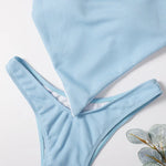 light blue Halter Bandana Bikinis Sets micro Thong sexy Swimsuit Women Swimwear Backless high cut Bathing Suit Bikini 2026 Mujer