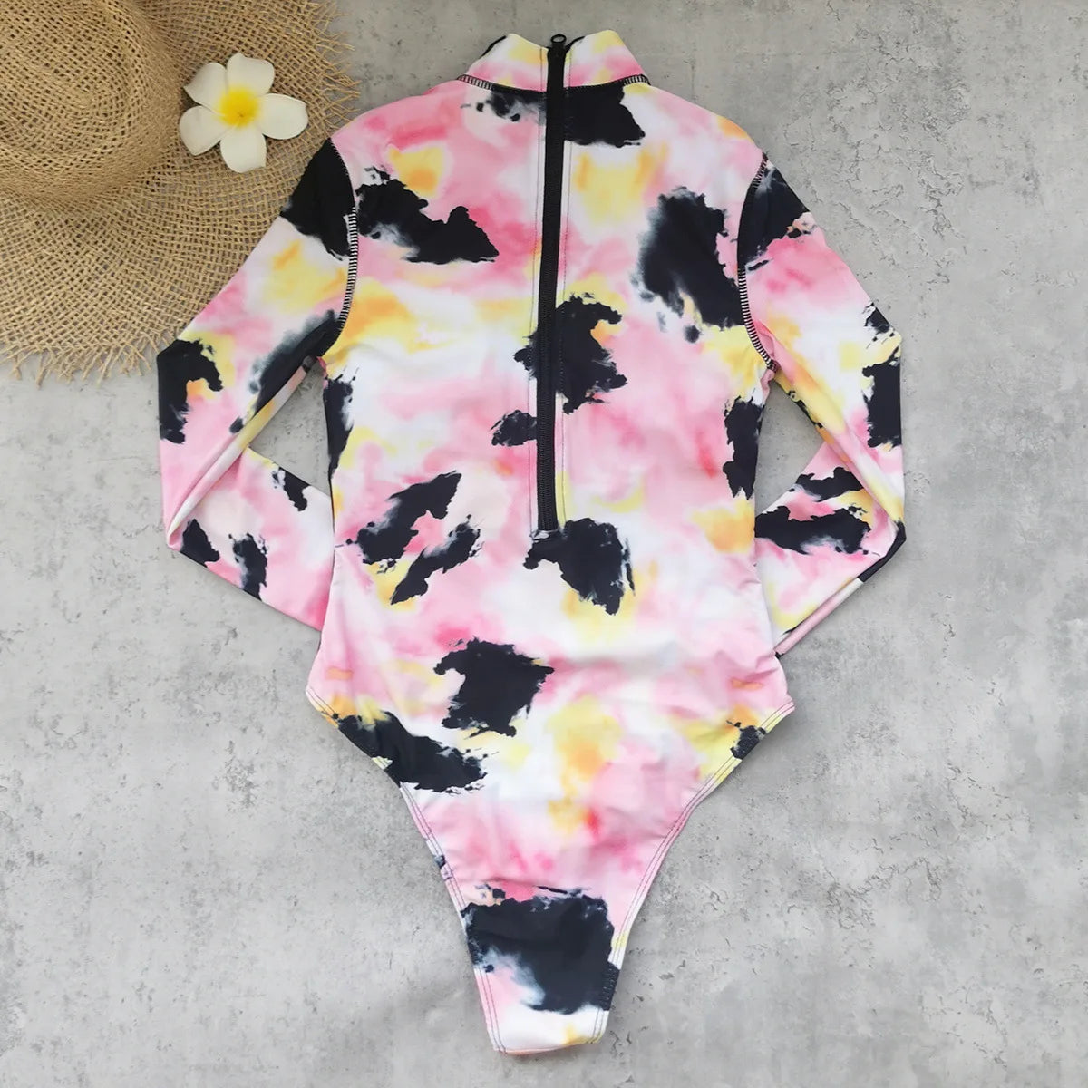 Print Long Sleeve Swimsuit 2026 Sexy Women Swimwear Female Push Up Bikini Surfing Suit Zipper Sport Swimming Bodysuit Beachwear