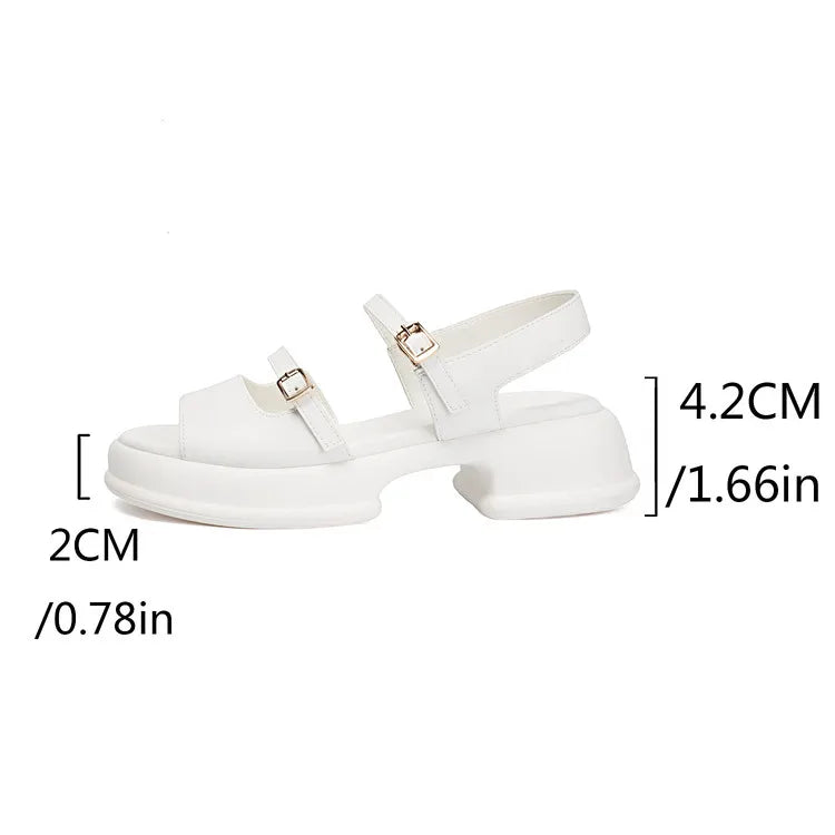 Women's Sandals 2026 New Summer Platform Fashion High Heel Sandals Outdoor Beach Shoes Square Toe Buckle Strap Women’s Shoes