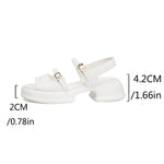 Women's Sandals 2026 New Summer Platform Fashion High Heel Sandals Outdoor Beach Shoes Square Toe Buckle Strap Women’s Shoes