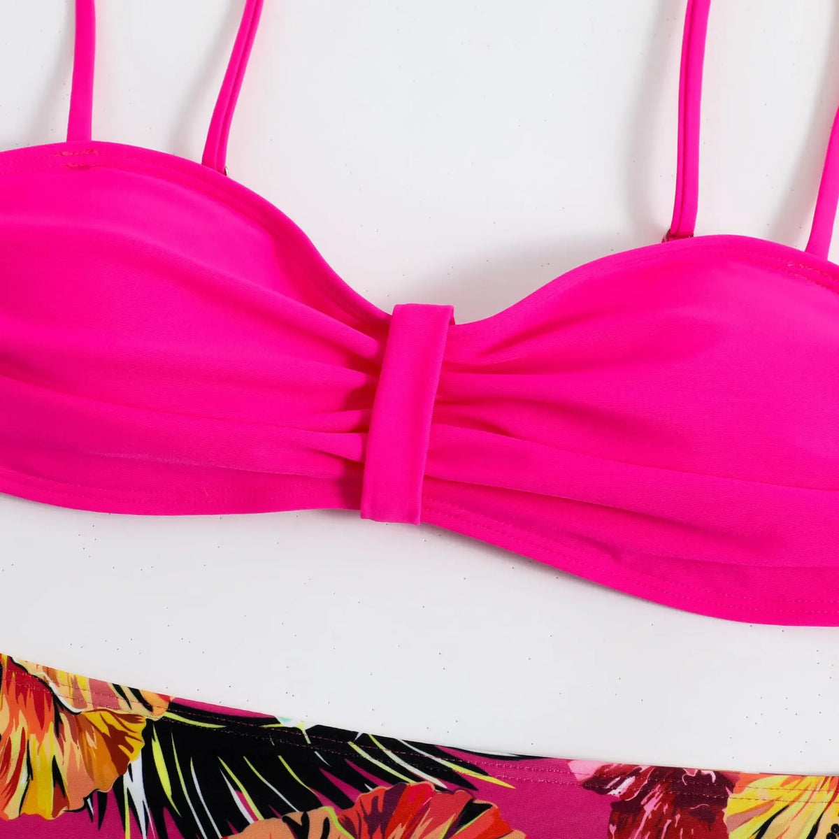 Sexy Bandeau Bikini 2025 Women Swimsuit Floral Swimwear Female High Waist Bikinis Set Swimming Bathing Suits Brazilian Biquini