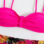 Sexy Bandeau Bikini 2025 Women Swimsuit Floral Swimwear Female High Waist Bikinis Set Swimming Bathing Suits Brazilian Biquini