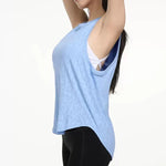 Women's Summer Lightweight Printed Loose Sleeveless Yoga Vest I-Shaped Sports Top