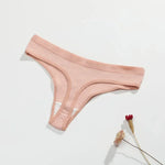 1PC Cotton Panties Sexy Low Waist Thongs Women G-string Female Underpants Solid Color Comfortable Girls Lingerie M-XXL