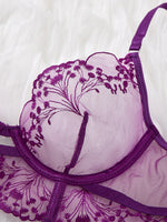 Valentine's Day Ladies Black Forest Wave Lace Sexy Underwear Set Romantic Floral Trim Bustier Nightgown for Women