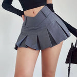 2024 Autumn Cute Aesthetic Y2k Micro Skirts High Waist Harajuku Streetwear Mini Skirt Sexy A-line V Waist Design Pleated Skirts