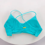 Sexy Soft Fitness Sport Bra Spaghetti Strap Cross Back Hollow Women Top Tight Gym Yoga Underwear Athletic Workout With Chest Pad