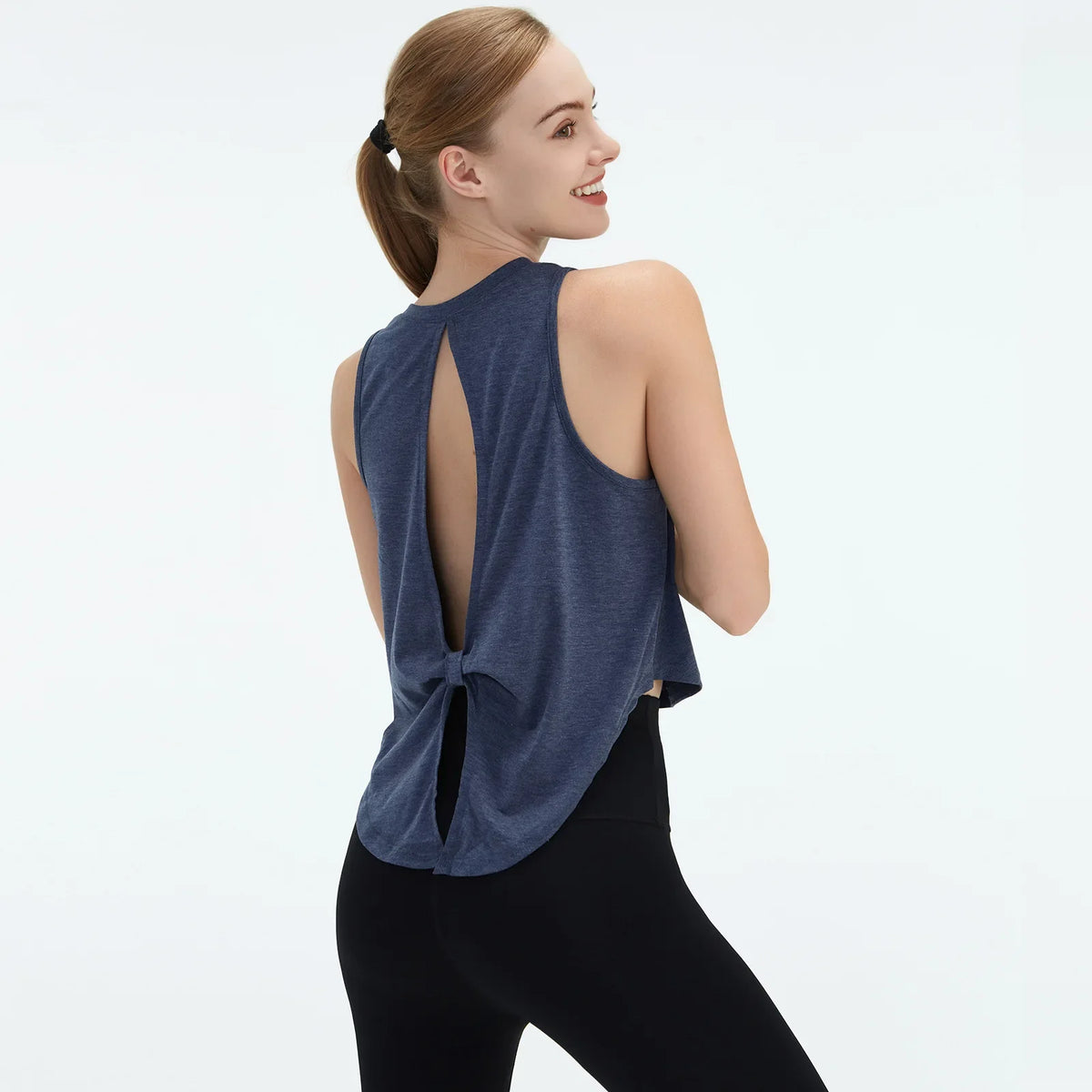 STOUREG New Women's Hollowed Out Dovetail Tank Top Yoga Wear, Outdoor Running Sports Fitness Tank Tops,Gym Shirt