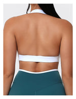 Women Halter Sports Bra Push Up Strappy Sexy Open Back Gym Crop Top Padded Women's Underwear Fitness Workout Yoga Tank Tops