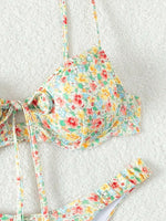 New Sexy Floral Print Push Up Bikini 2024 Women Swimwear Female Swimsuit Two Pieces Thong Bikini Set Bather Bathing Suit Beach